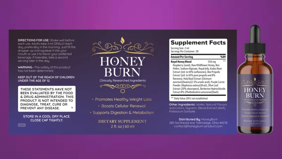 HoneyBurn Supplement Facts